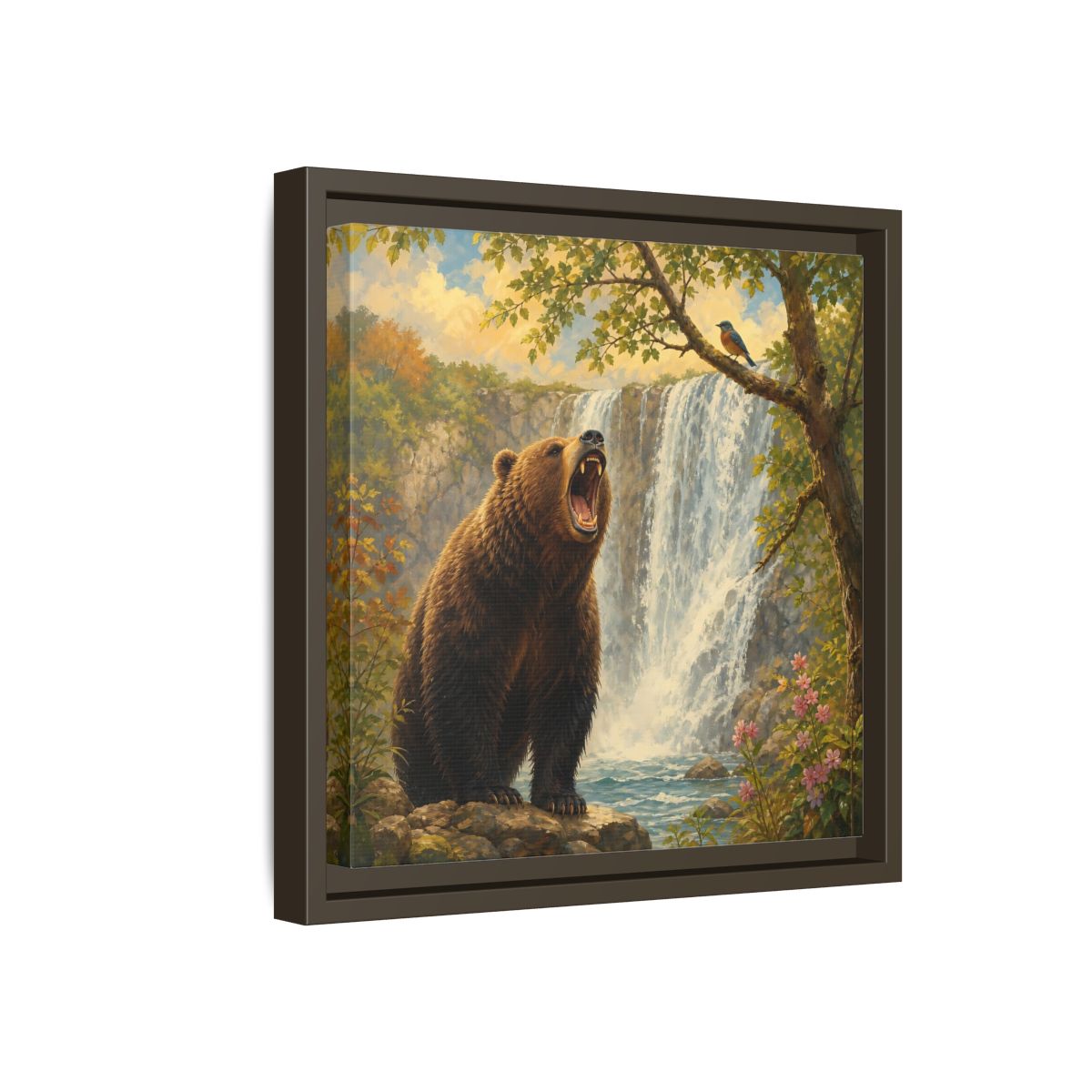 Side Mockup 17. Nature Grizzly Bear Brown Bear Nature shown as stretched canvas wall art