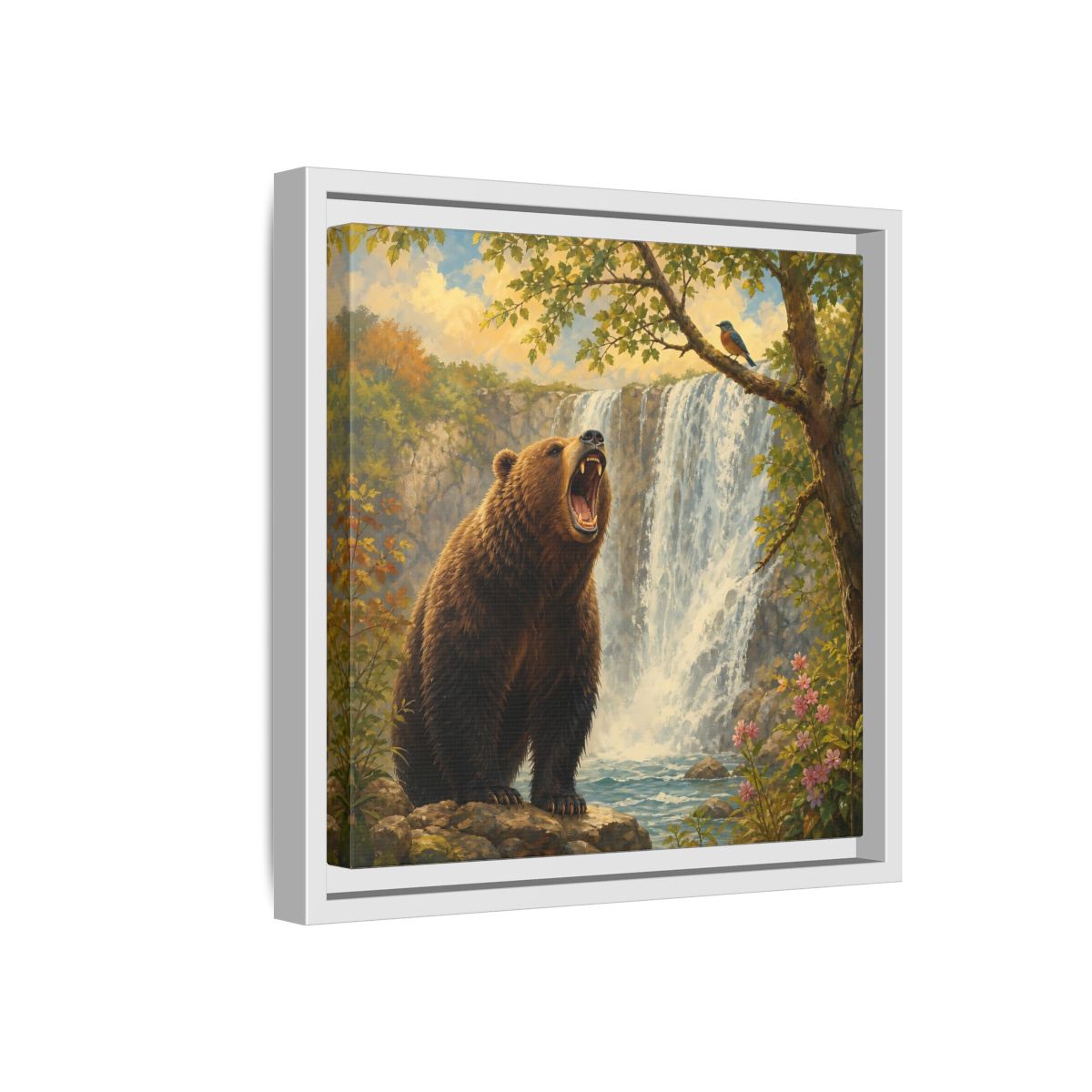 Side Mockup 16. Nature Grizzly Bear Brown Bear Nature shown as stretched canvas wall art
