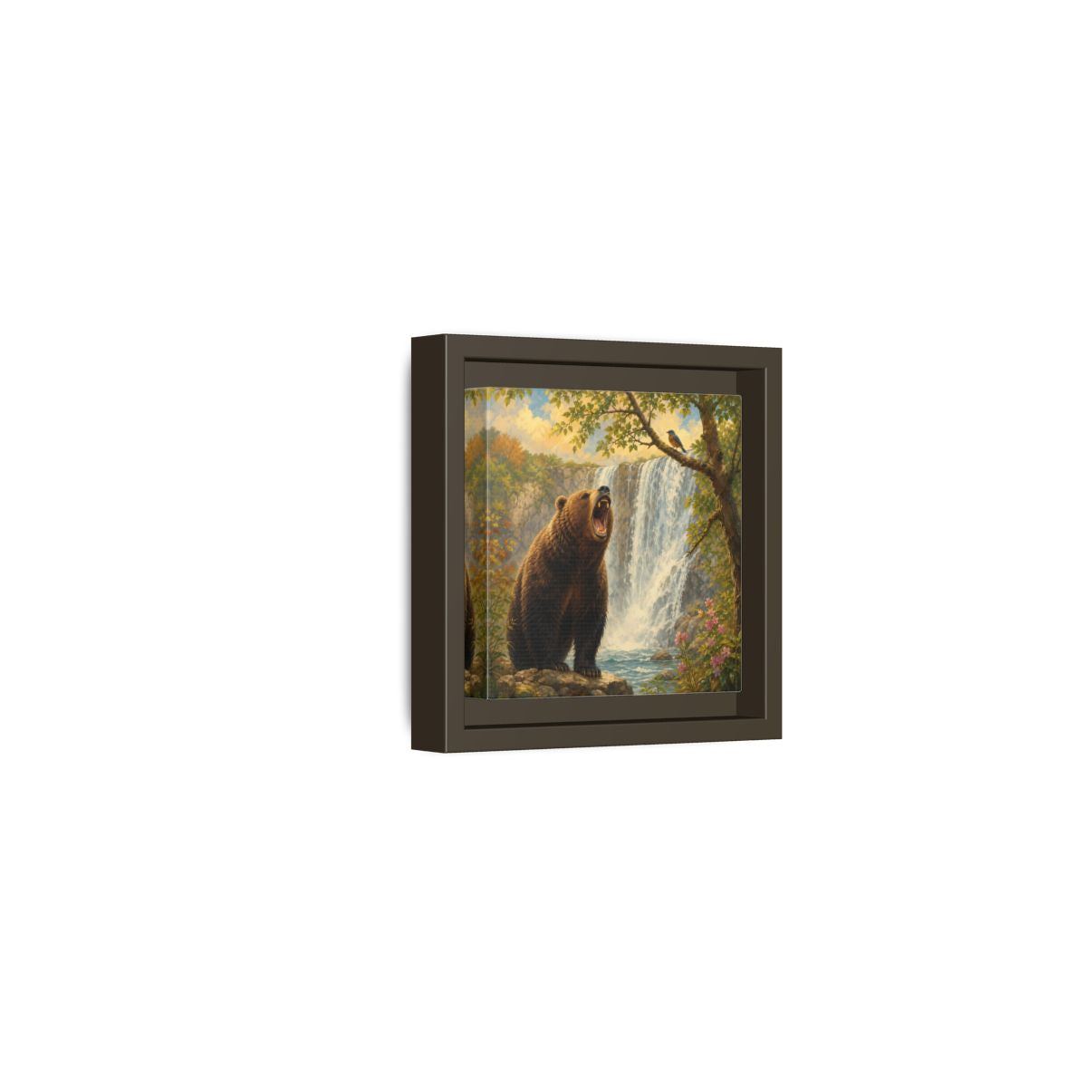Side Mockup 23. Nature Grizzly Bear Brown Bear Nature shown as stretched canvas wall art