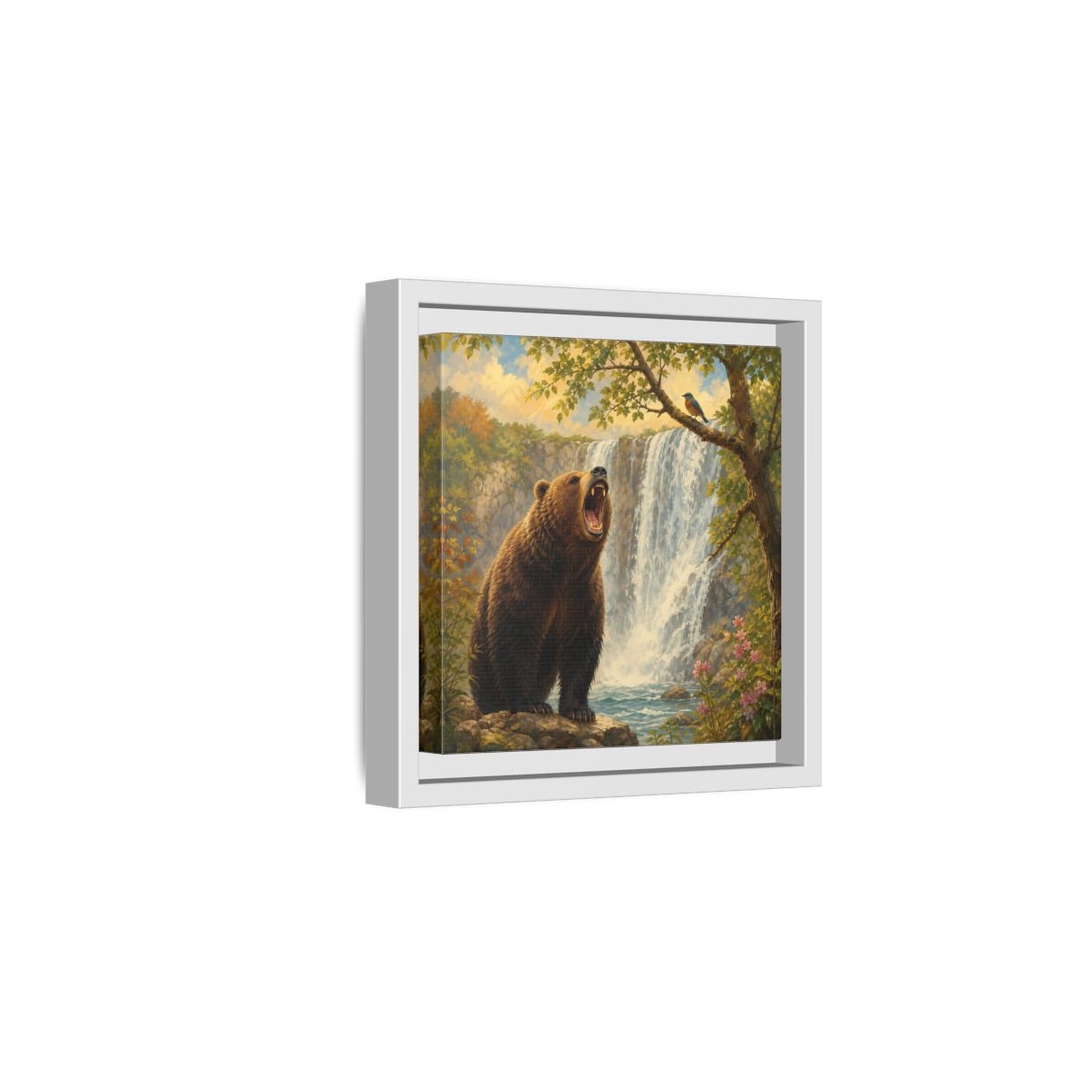 Side Mockup 1. Nature Grizzly Bear Brown Bear Nature shown as stretched canvas wall art