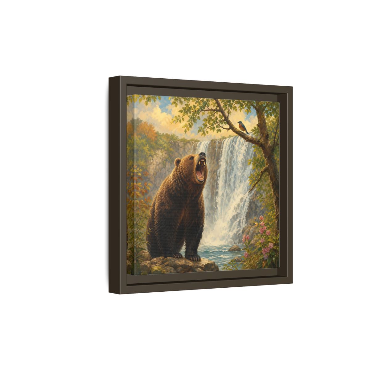 Side Mockup 20. Nature Grizzly Bear Brown Bear Nature shown as stretched canvas wall art