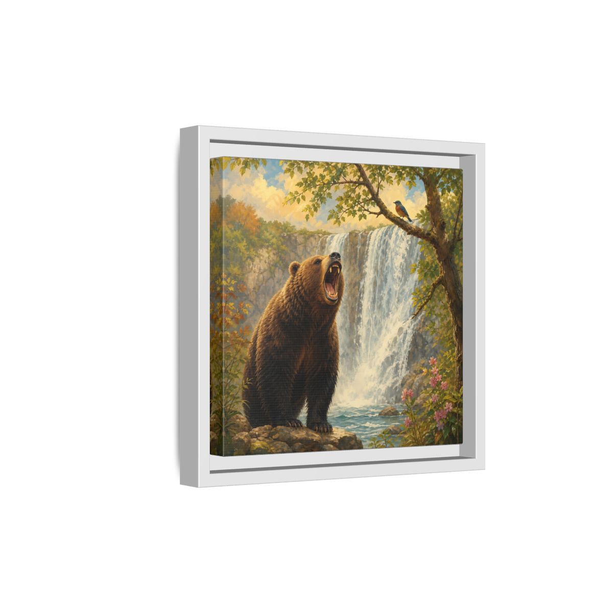Side Mockup 19. Nature Grizzly Bear Brown Bear Nature shown as stretched canvas wall art