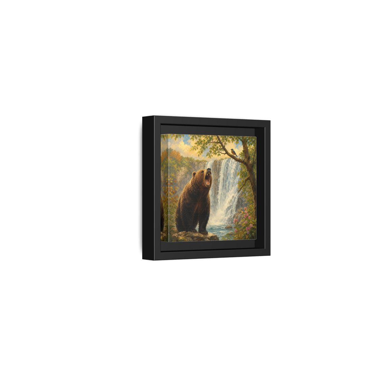 Side Mockup 24. Nature Grizzly Bear Brown Bear Nature shown as stretched canvas wall art