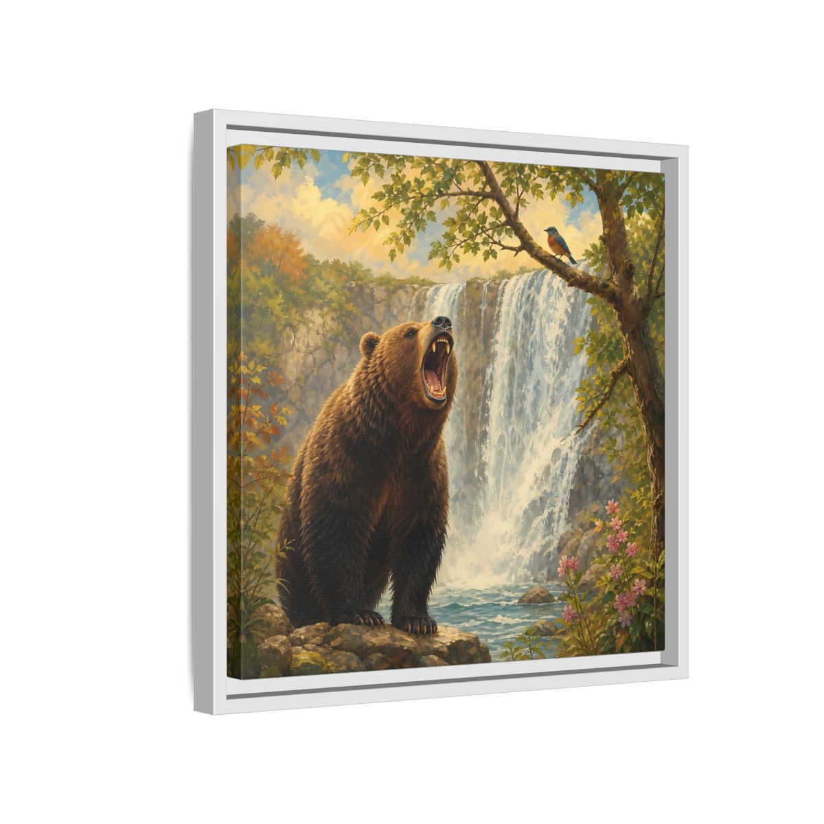 Side Mockup 13. Nature Grizzly Bear Brown Bear Nature shown as stretched canvas wall art