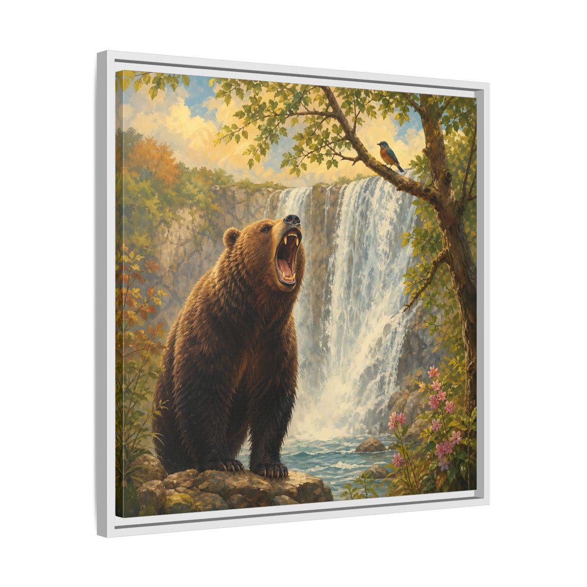 Side Mockup 26. Nature Grizzly Bear Brown Bear Nature shown as stretched canvas wall art