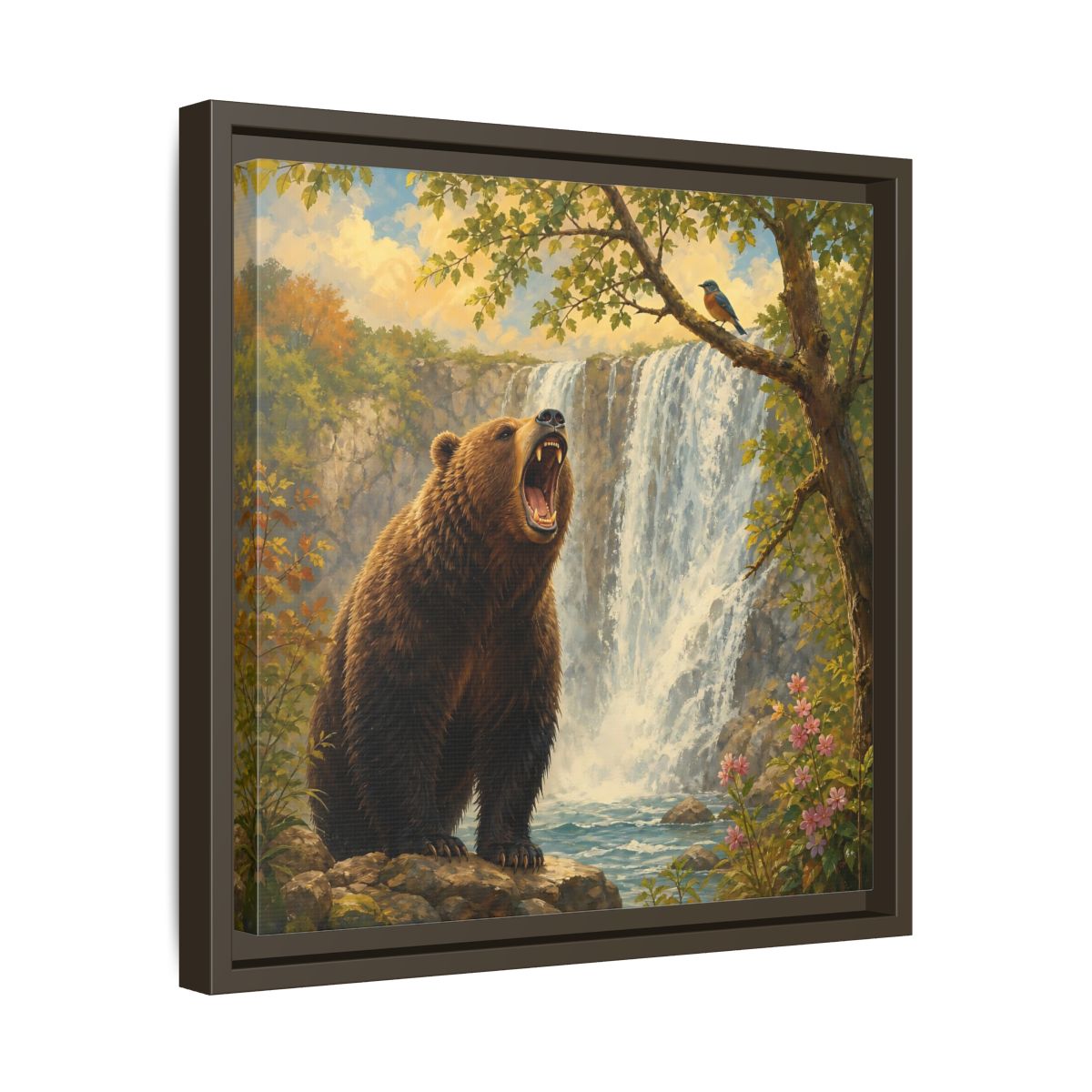 Side Mockup 29. Nature Grizzly Bear Brown Bear Nature shown as stretched canvas wall art