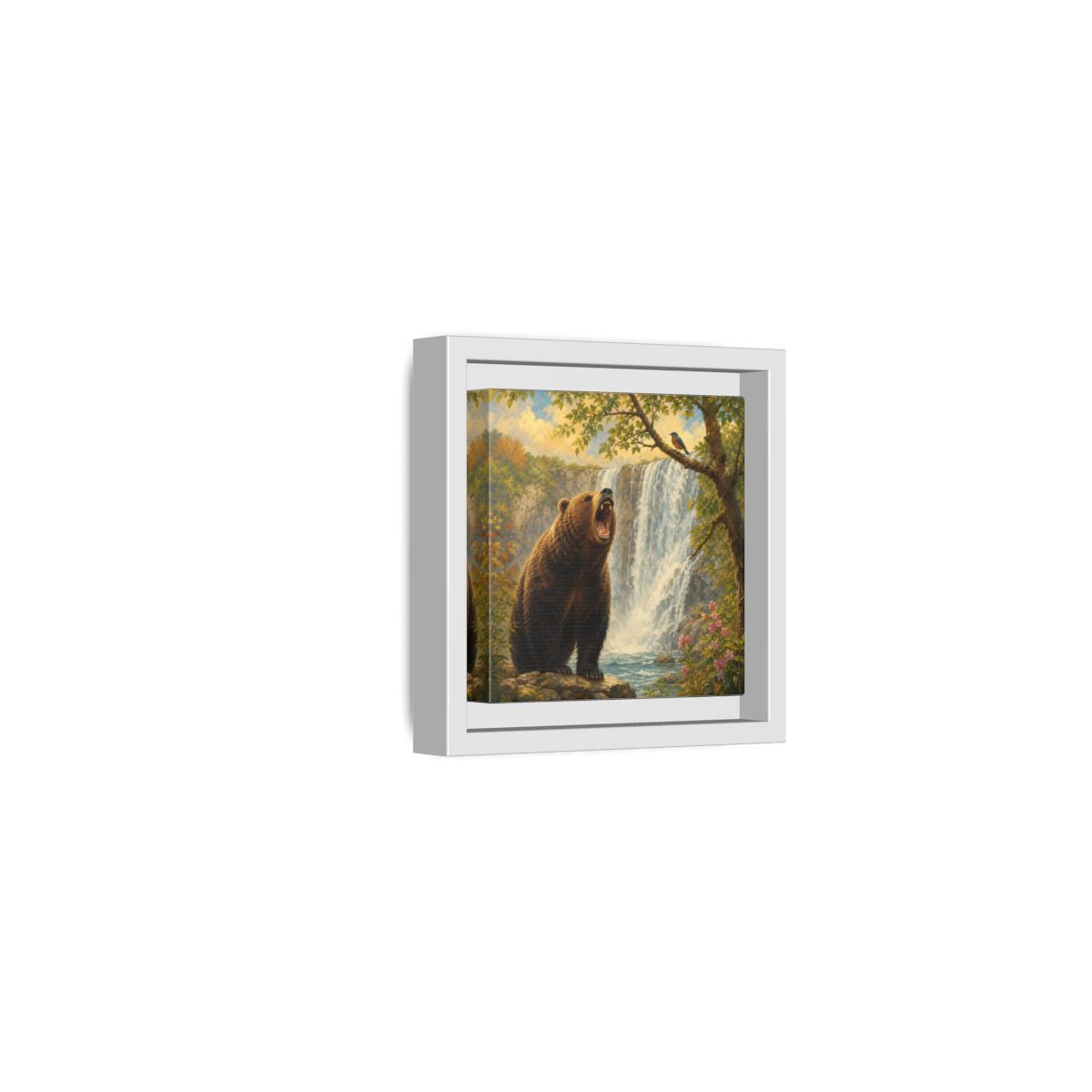 Side Mockup 22. Nature Grizzly Bear Brown Bear Nature shown as stretched canvas wall art