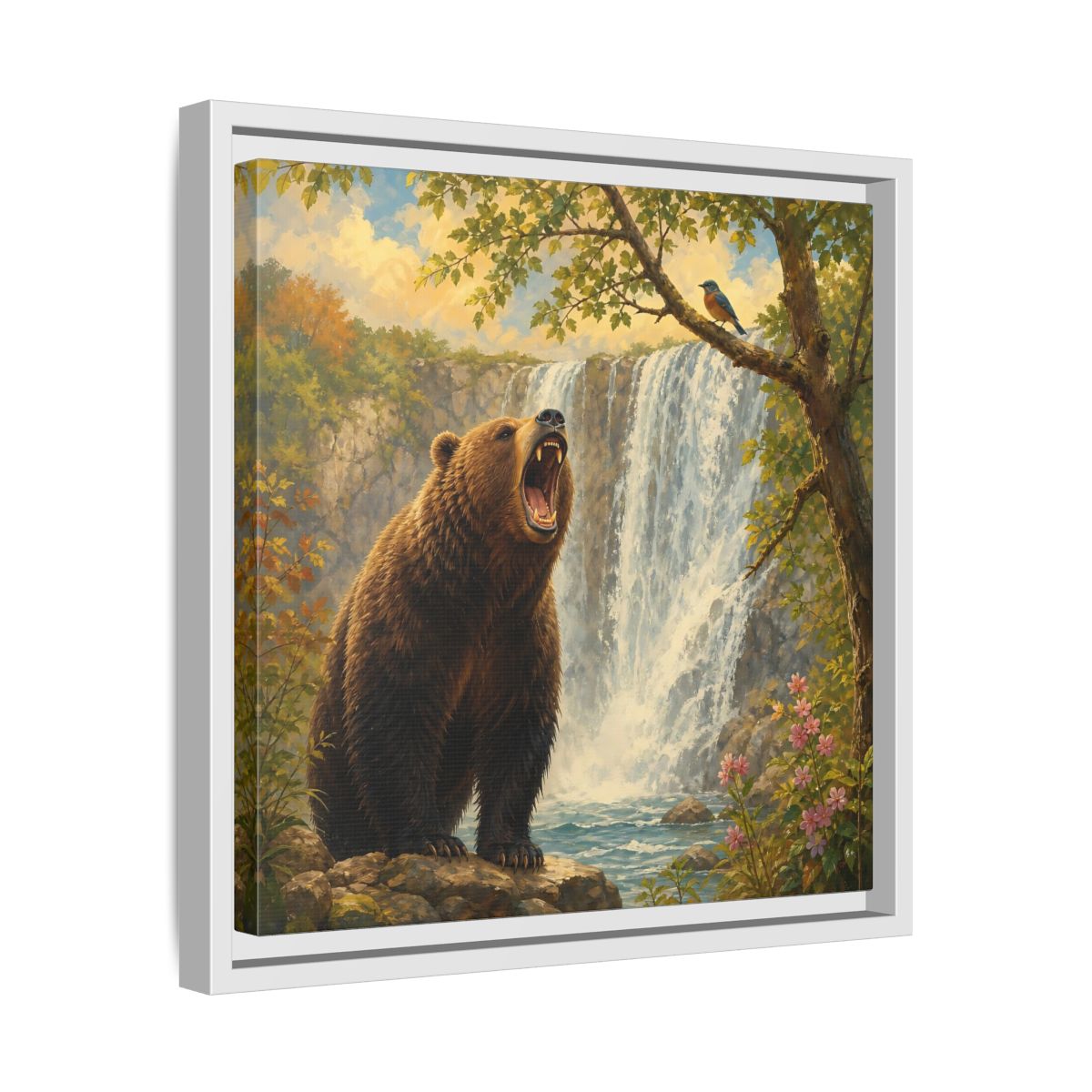 Side Mockup 28. Nature Grizzly Bear Brown Bear Nature shown as stretched canvas wall art