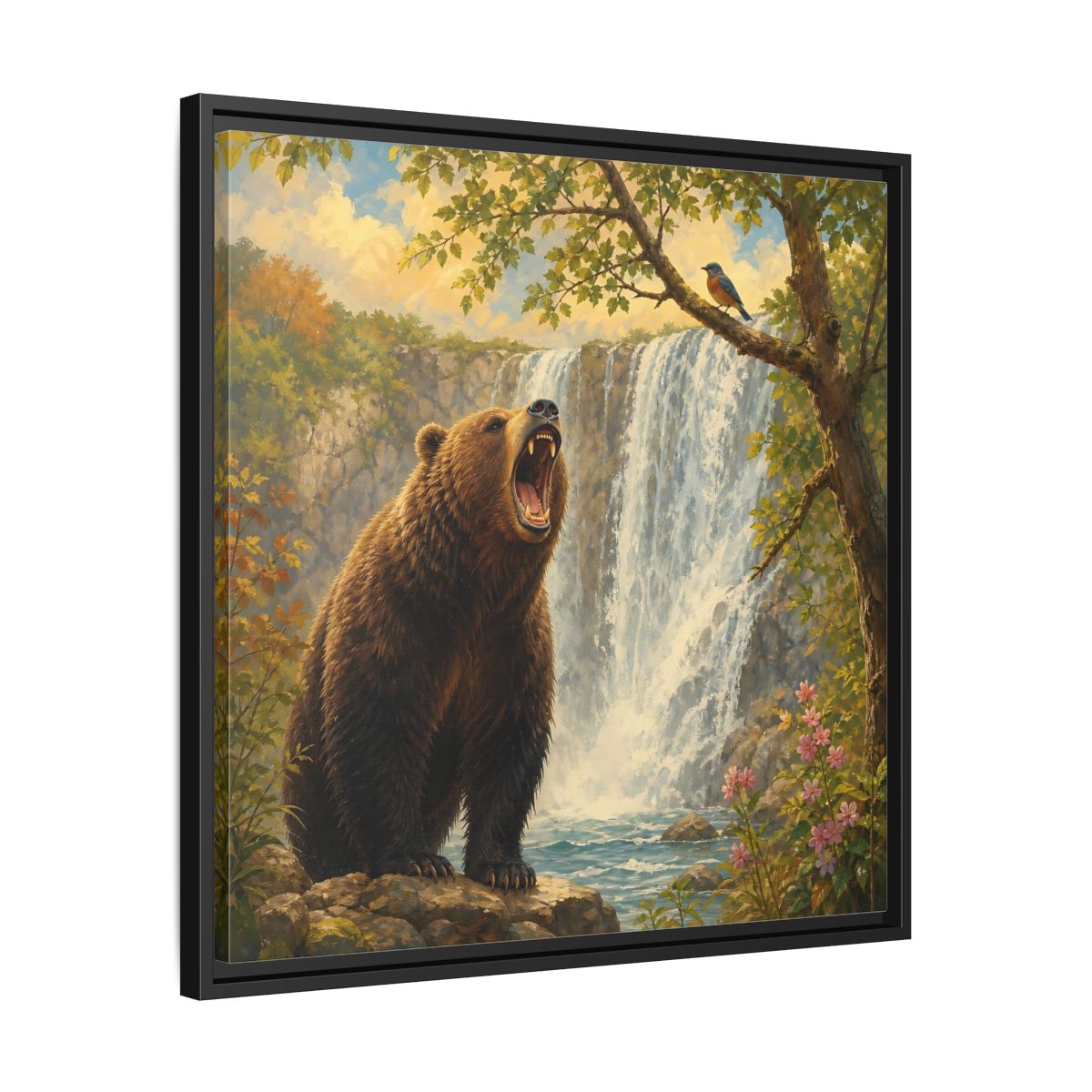 Side Mockup 31. Nature Grizzly Bear Brown Bear Nature shown as stretched canvas wall art