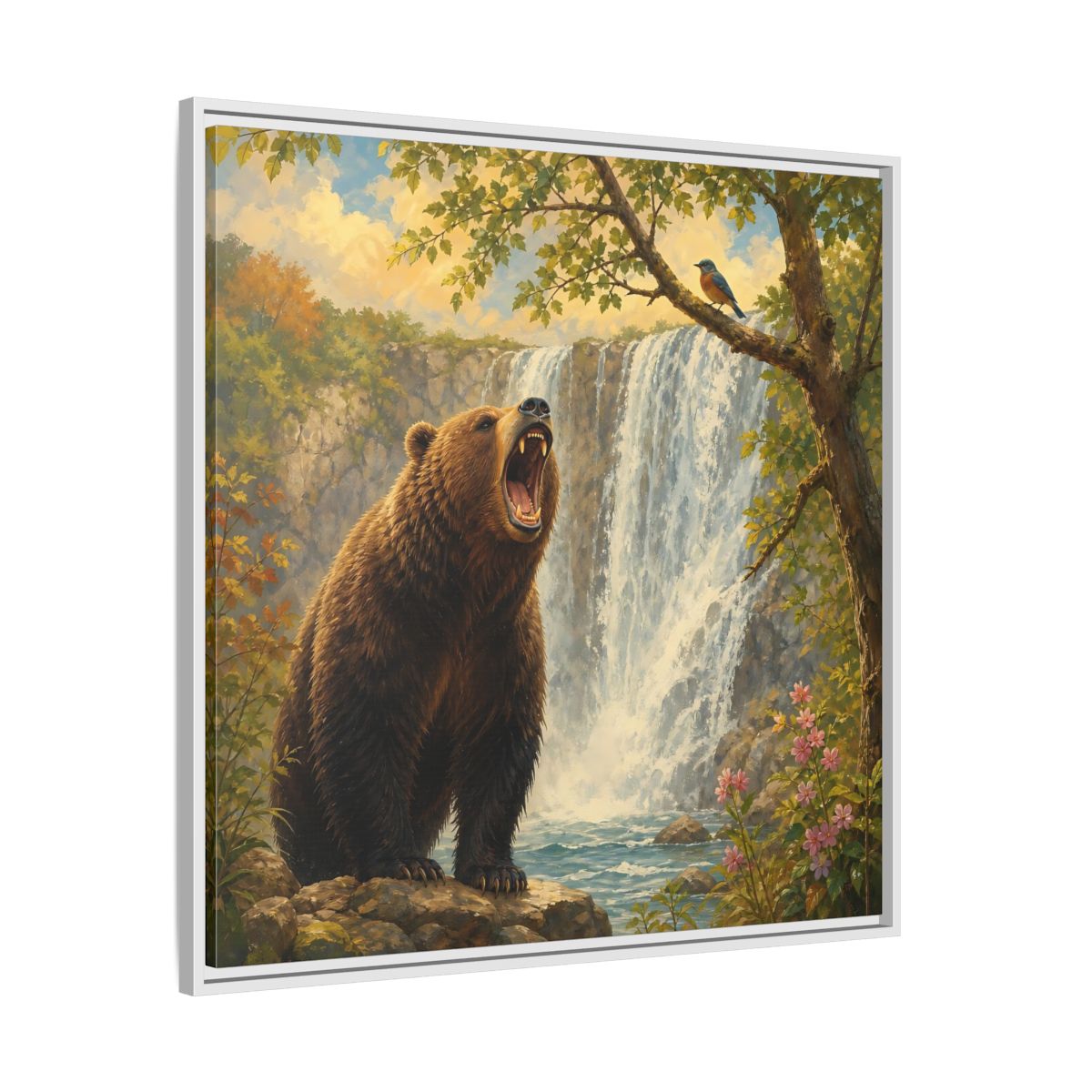 Side Mockup 25. Nature Grizzly Bear Brown Bear Nature shown as stretched canvas wall art