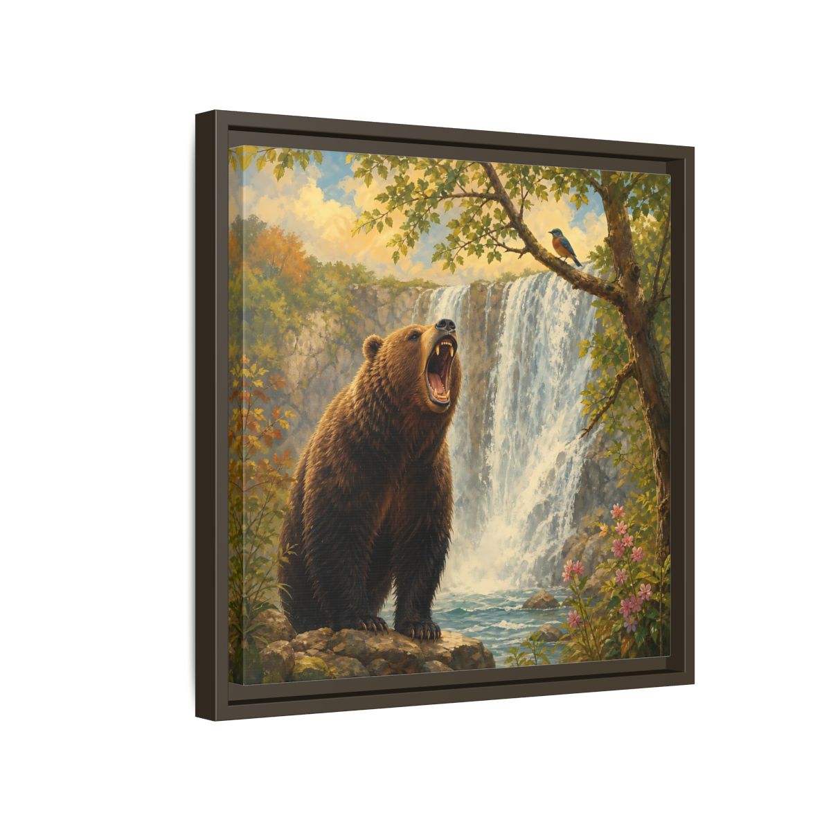 Side Mockup 14. Nature Grizzly Bear Brown Bear Nature shown as stretched canvas wall art