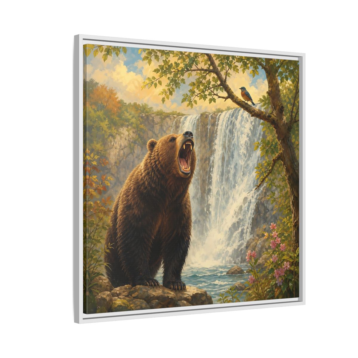 Side Mockup 7. Nature Grizzly Bear Brown Bear Nature shown as stretched canvas wall art