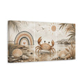 Side Mockup 3. Nature Happy Crab Brown And Orange shown as stretched canvas wall art