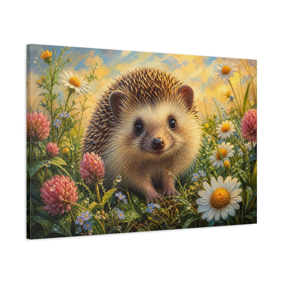 Main Mockup. Nature Hedgehog Cute Hedgehog shown as canvas print
