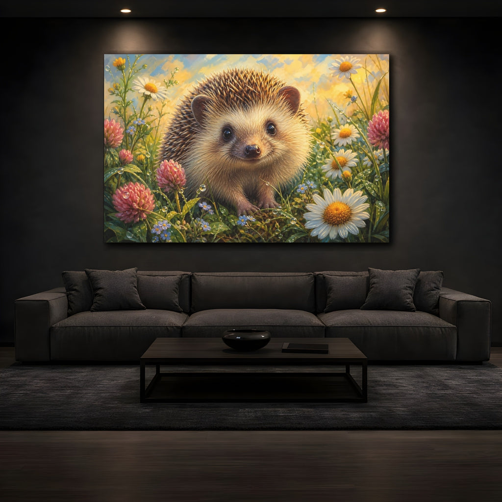 Mockup 3. Nature Hedgehog Cute Hedgehog shown as canvas print