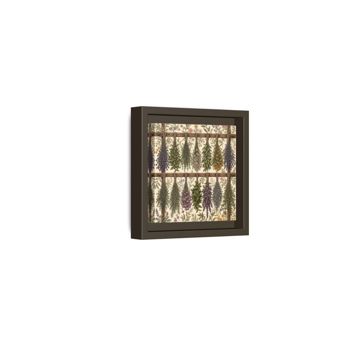 Side Mockup 23. Nature Herbal Bundles Vintage Botanical shown as stretched canvas wall art