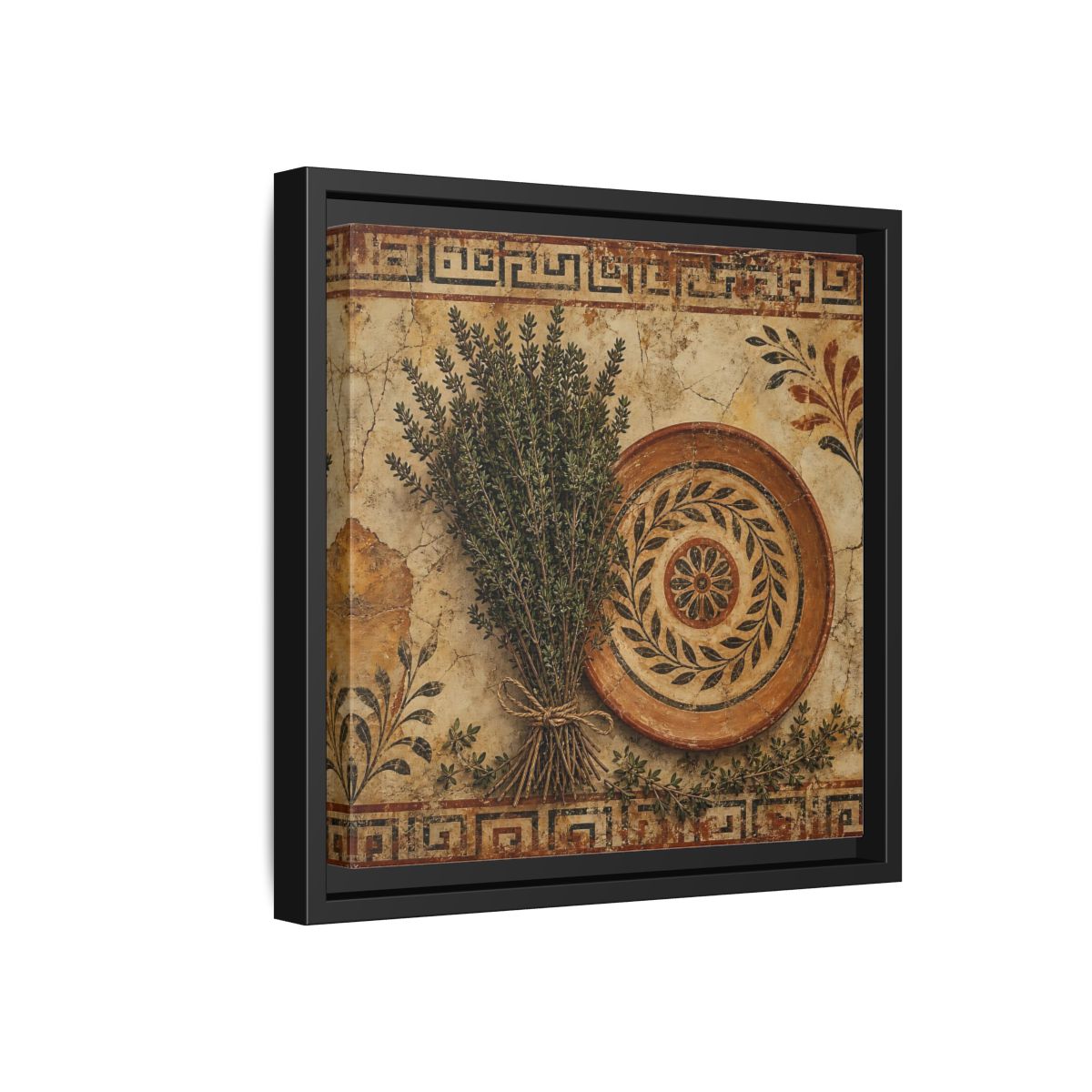 Side Mockup 18. Nature Herbs Rustic Herbs shown as stretched canvas wall art