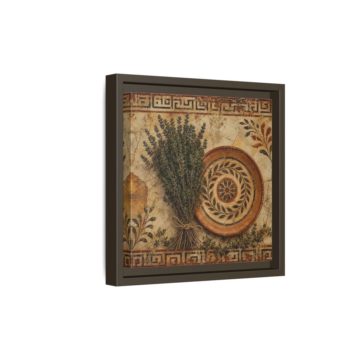 Side Mockup 20. Nature Herbs Rustic Herbs shown as stretched canvas wall art