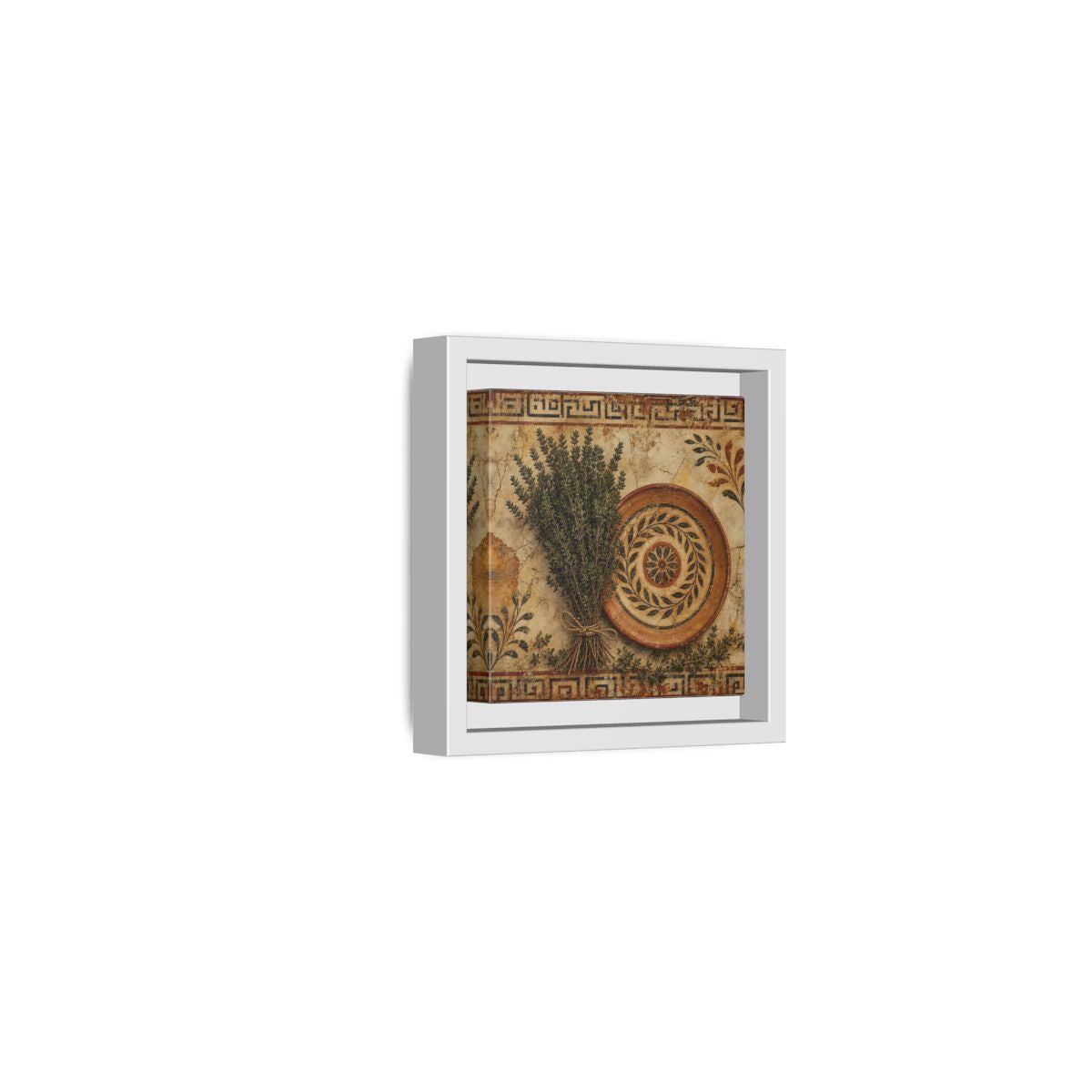 Side Mockup 22. Nature Herbs Rustic Herbs shown as stretched canvas wall art
