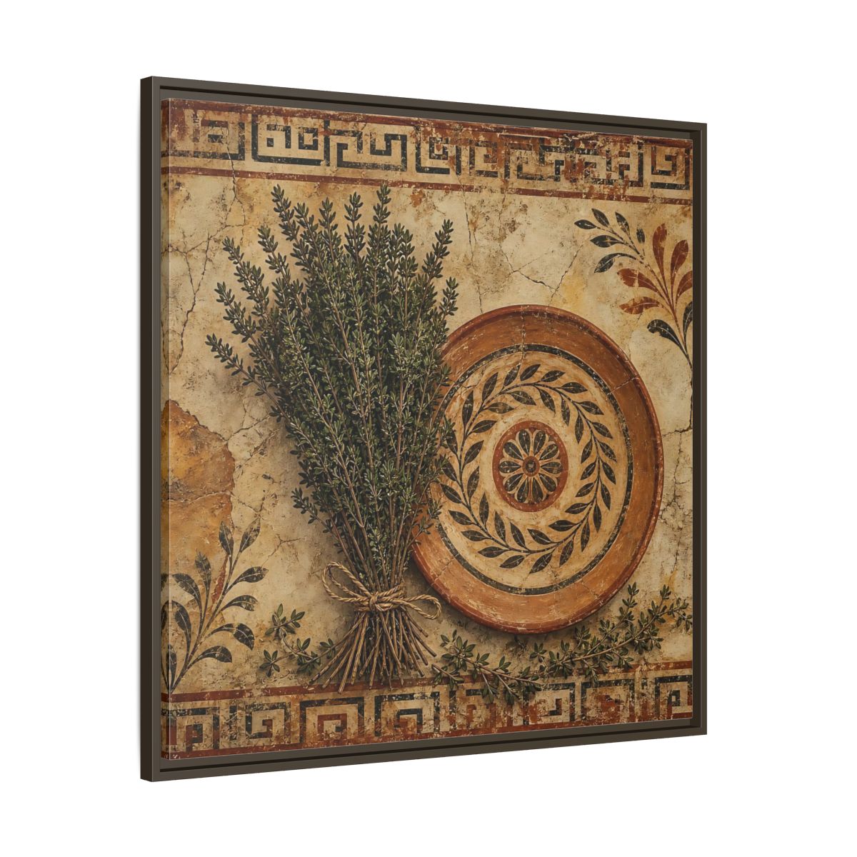 Main Mockup. Nature Herbs Rustic Herbs shown as stretched canvas wall art