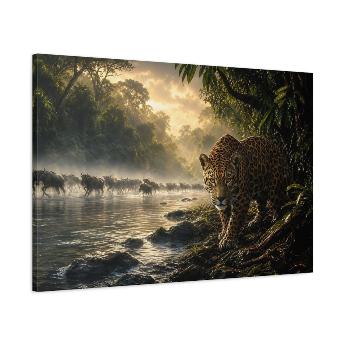 Main Mockup. Nature Jaguar Golden Jaguar shown as canvas print