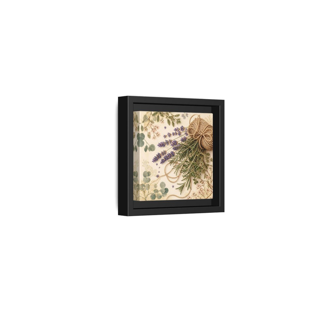 Side Mockup 24. Nature Lavender Bouquet Purple Green Bouquet shown as stretched canvas wall art