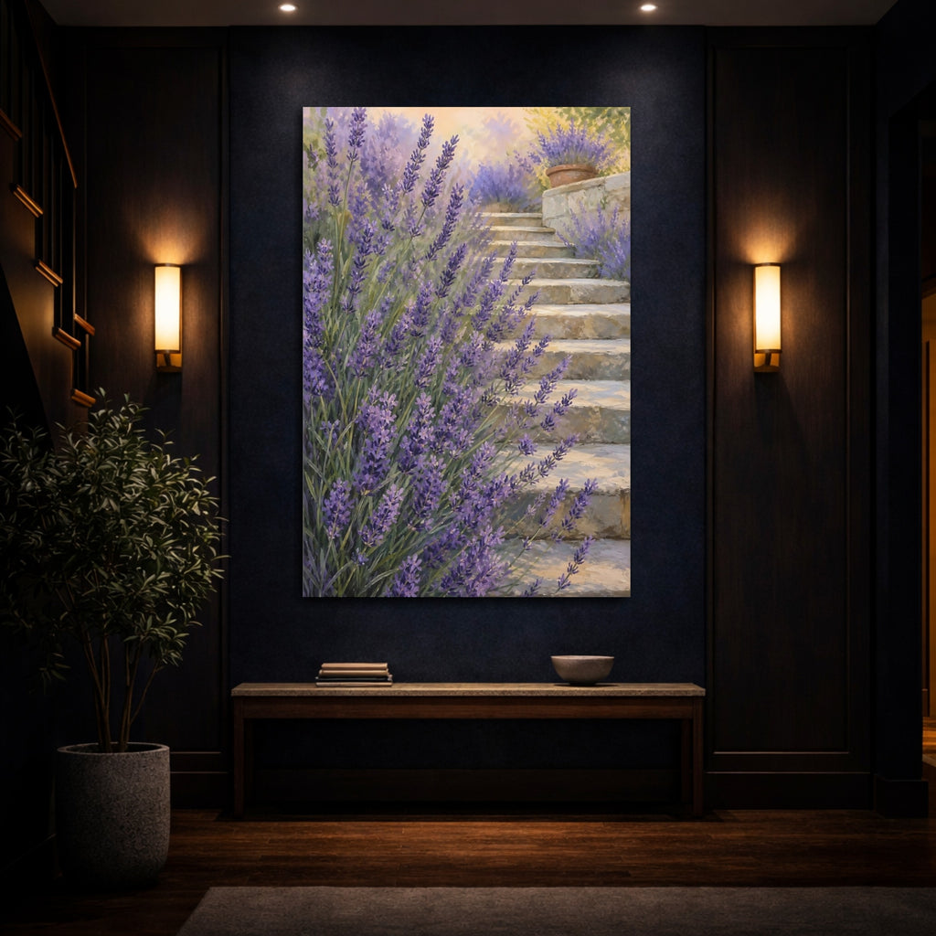 Mockup 4. Nature Lavender Purple Lavender shown as stretched canvas wall art