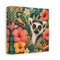 Side Mockup 2. Nature Lemur Colorful Tropical Animals shown as stretched canvas wall art