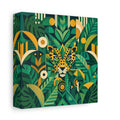 Side Mockup 2. Nature Leopard Green Leopard shown as stretched canvas wall art