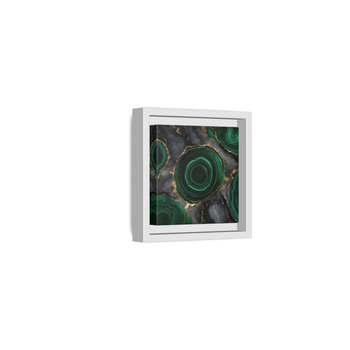 Side Mockup 22. Nature Malachite Agate Green Malachite shown as stretched canvas wall art