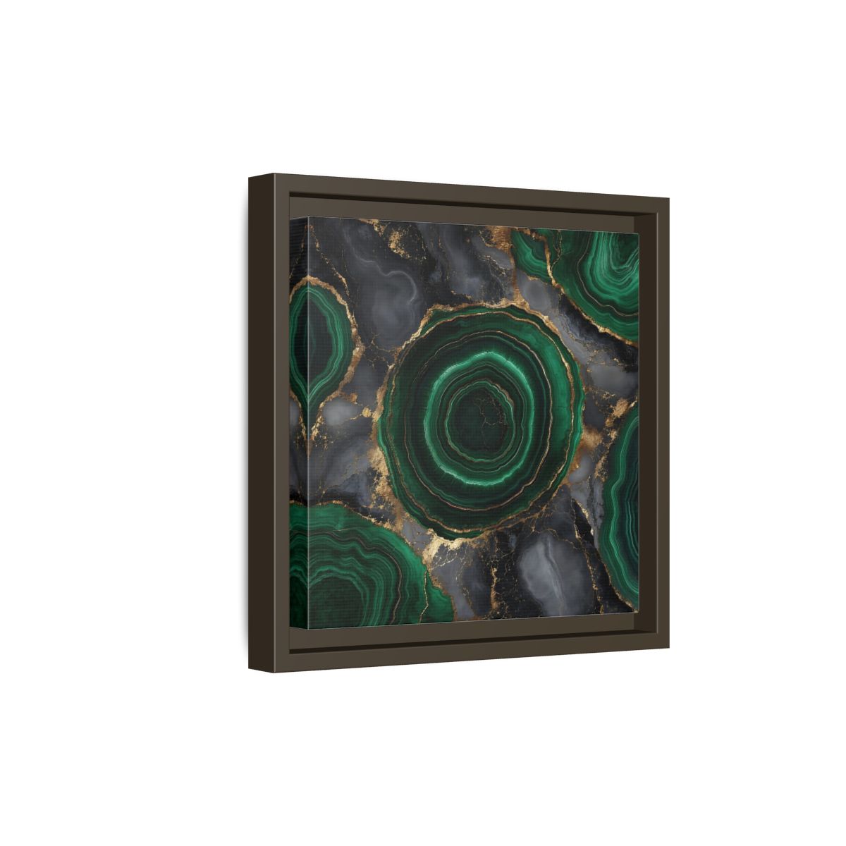 Side Mockup 20. Nature Malachite Agate Green Malachite shown as stretched canvas wall art