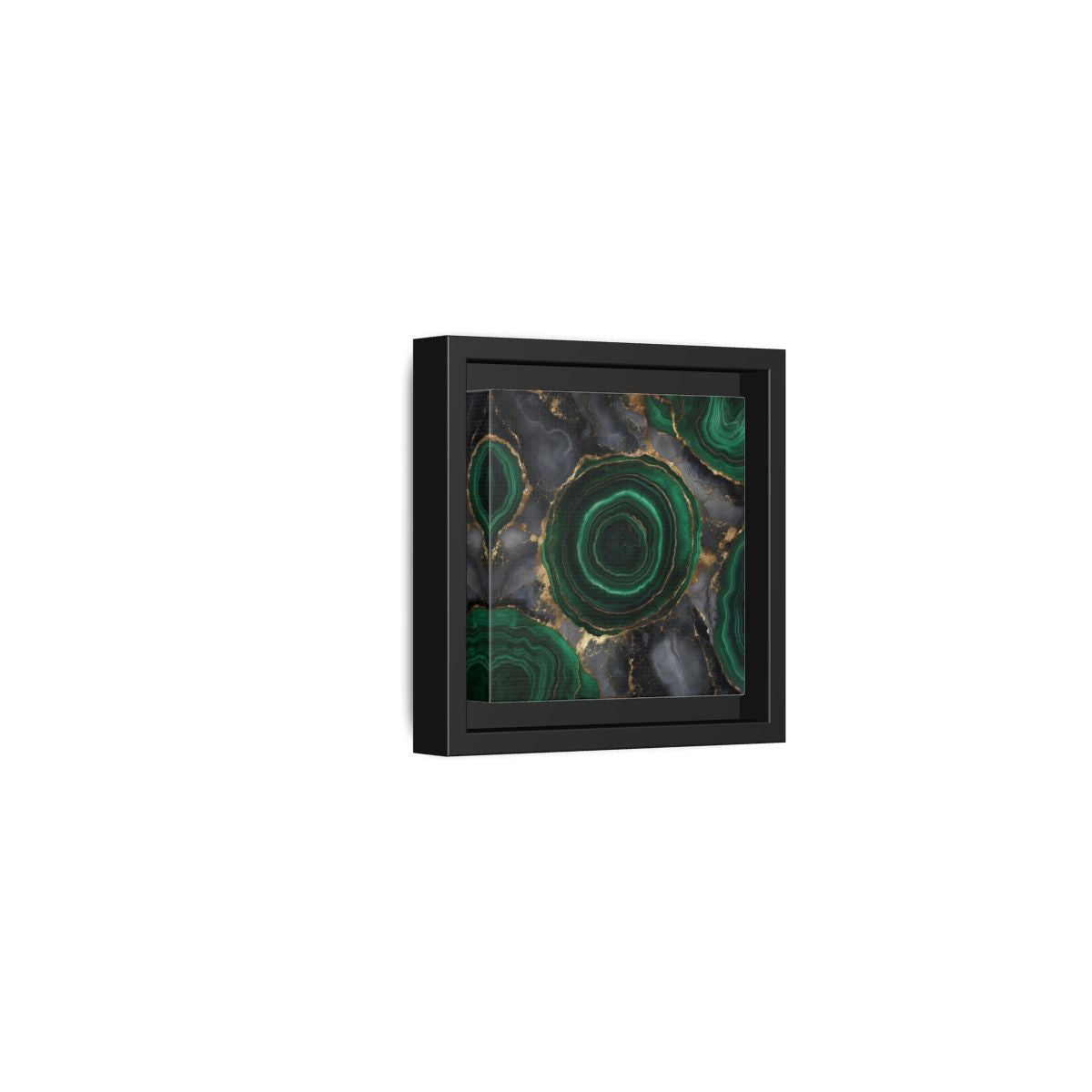 Side Mockup 24. Nature Malachite Agate Green Malachite shown as stretched canvas wall art