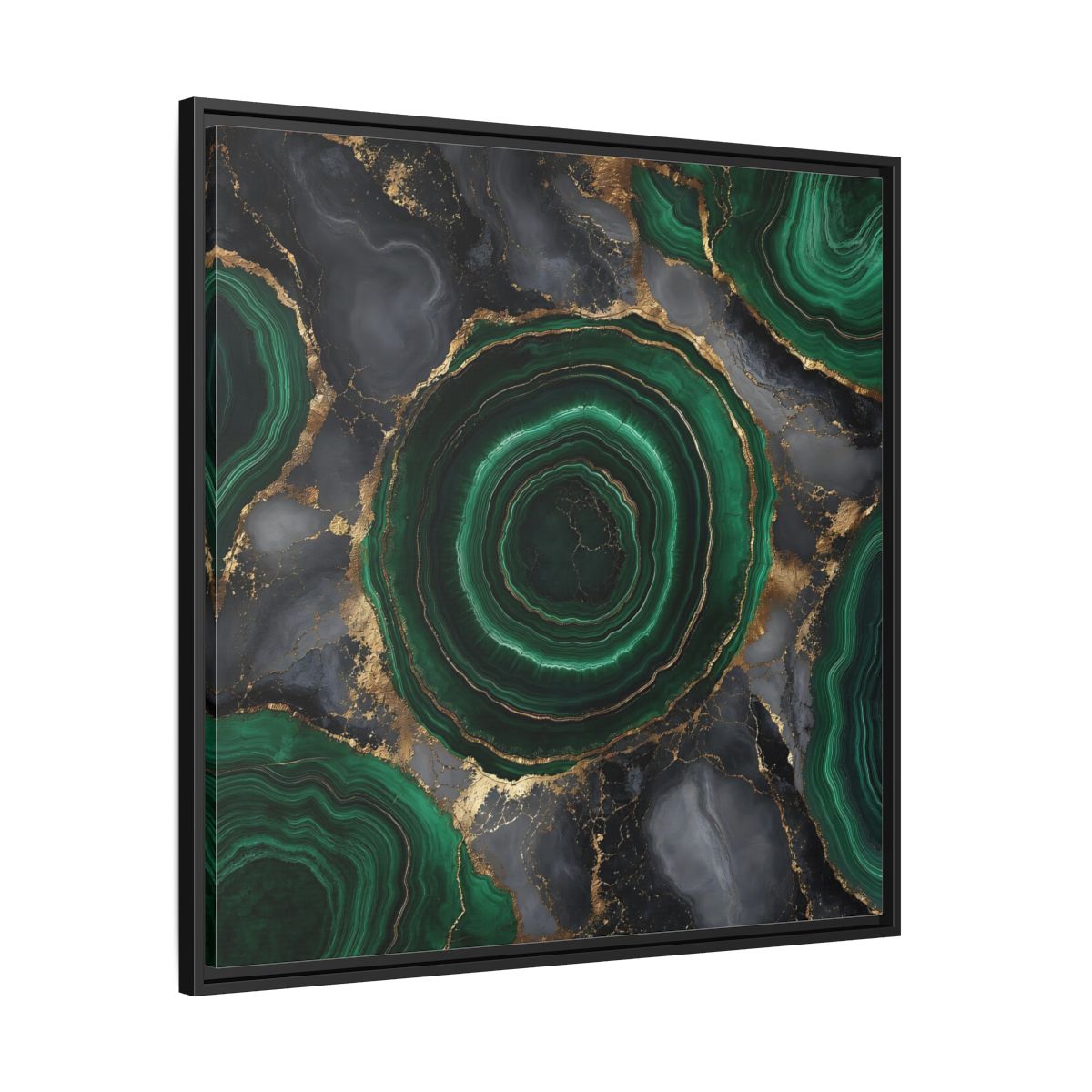 Side Mockup 30. Nature Malachite Agate Green Malachite shown as stretched canvas wall art