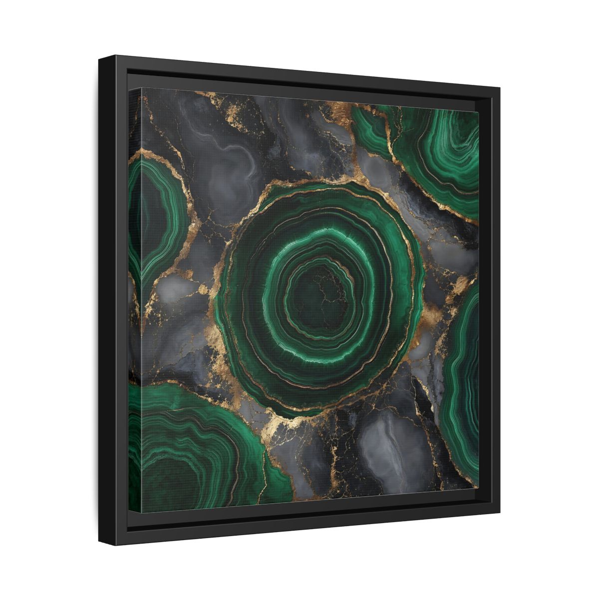 Side Mockup 32. Nature Malachite Agate Green Malachite shown as stretched canvas wall art