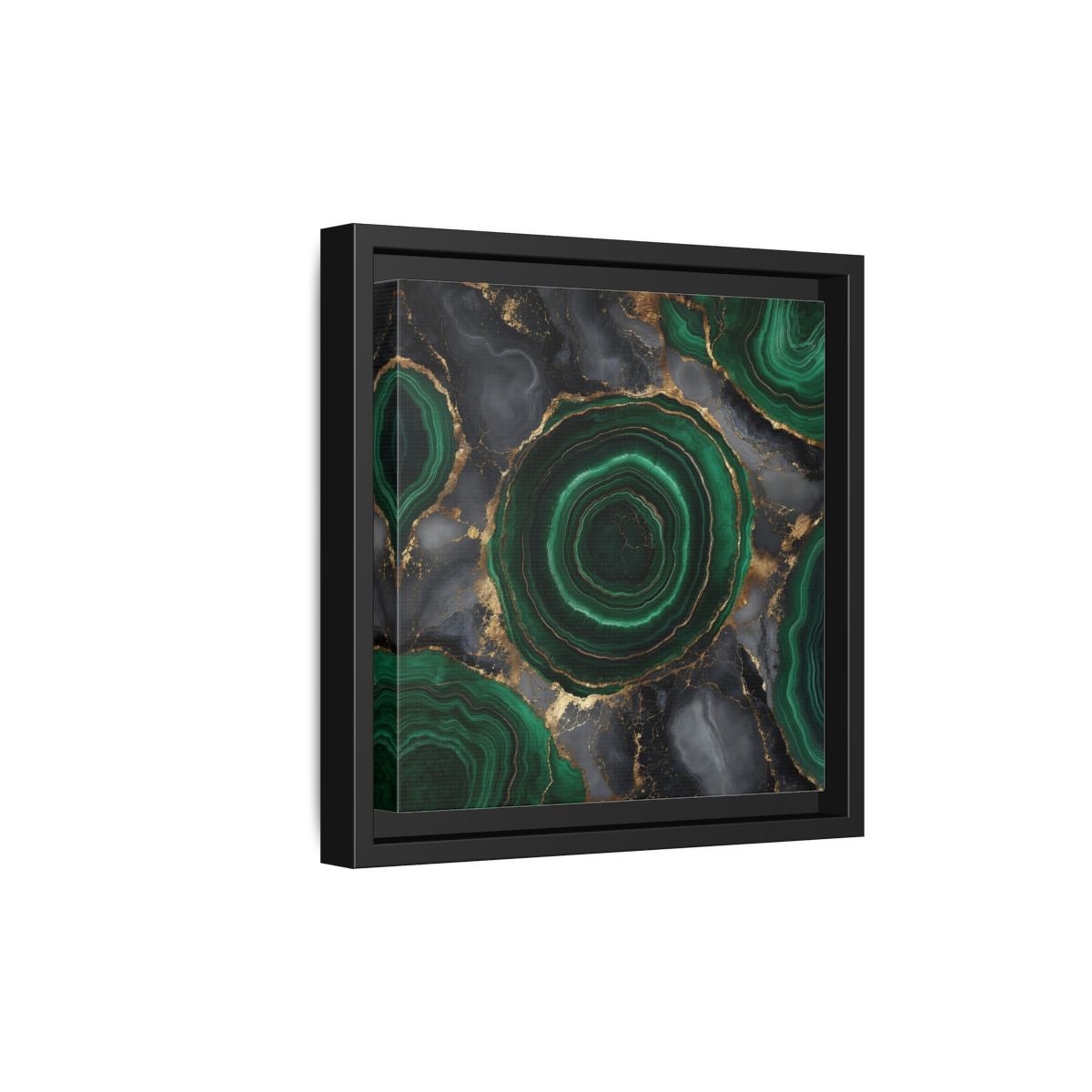 Side Mockup 21. Nature Malachite Agate Green Malachite shown as stretched canvas wall art