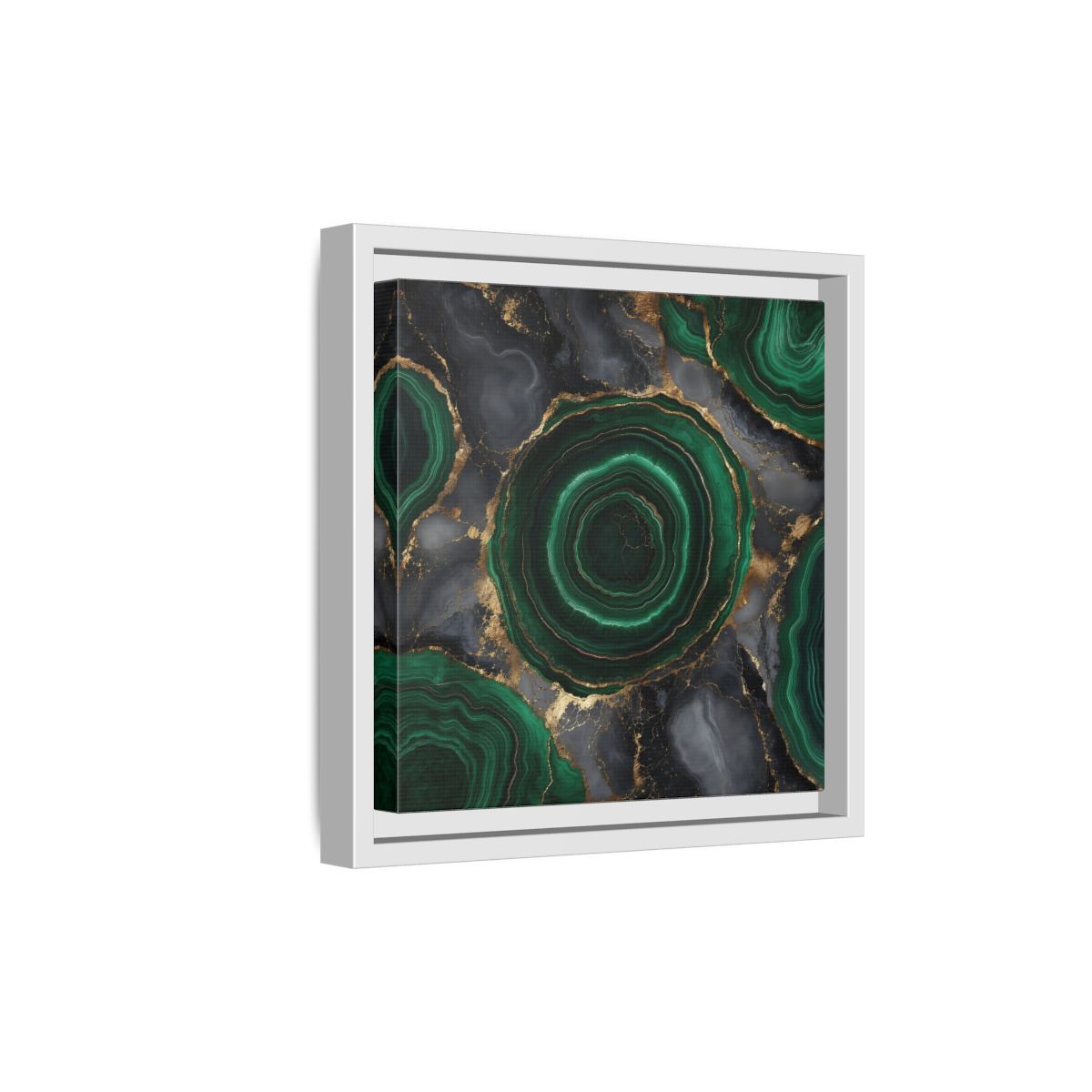 Side Mockup 19. Nature Malachite Agate Green Malachite shown as stretched canvas wall art