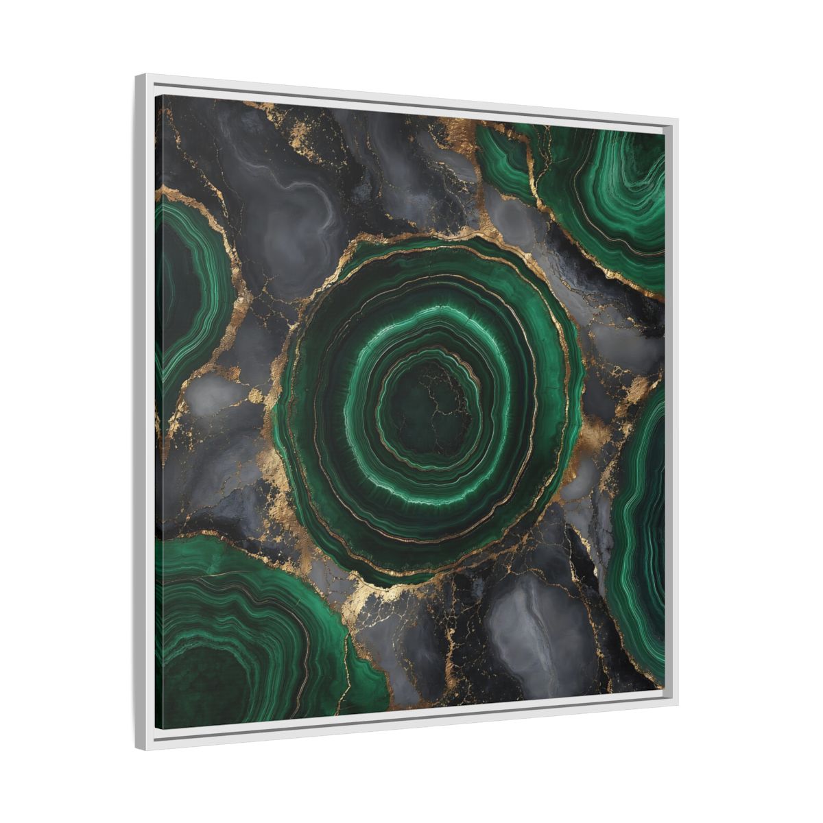 Side Mockup 25. Nature Malachite Agate Green Malachite shown as stretched canvas wall art