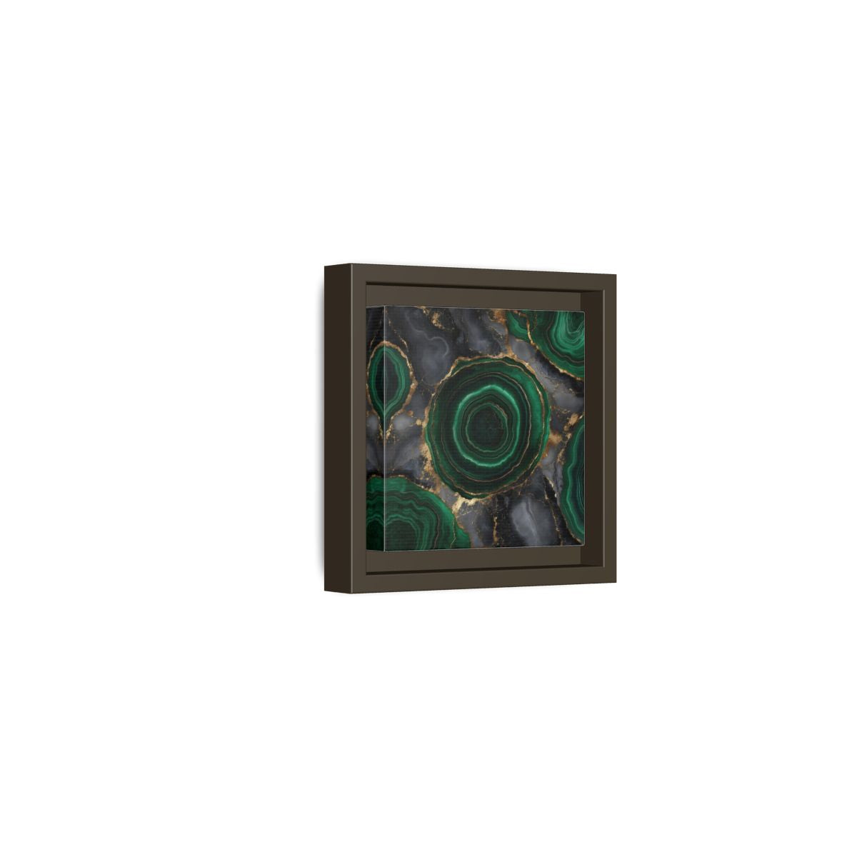 Side Mockup 23. Nature Malachite Agate Green Malachite shown as stretched canvas wall art