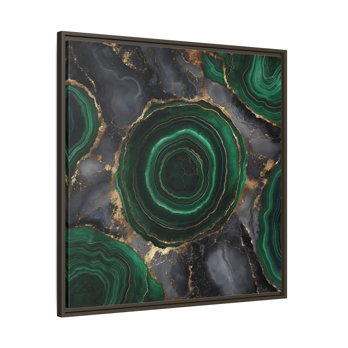 Main Mockup. Nature Malachite Agate Green Malachite shown as stretched canvas wall art