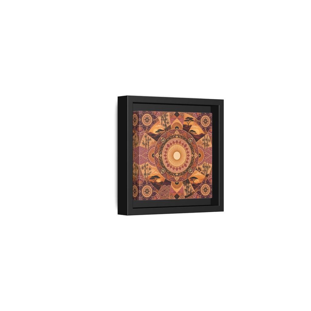 Side Mockup 24. Nature Nature Mandala Bohemian Sunset Mandala shown as stretched canvas wall art