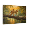 Side Mockup 4. Nature Monkeys Golden Forest shown as canvas print