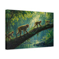 Side Mockup 4. Nature Monkeys Green Jungle Monkeys shown as stretched canvas wall art