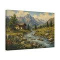 Side Mockup 4. Nature Mountain Cabin Mountain Cabin Landscape shown as canvas print