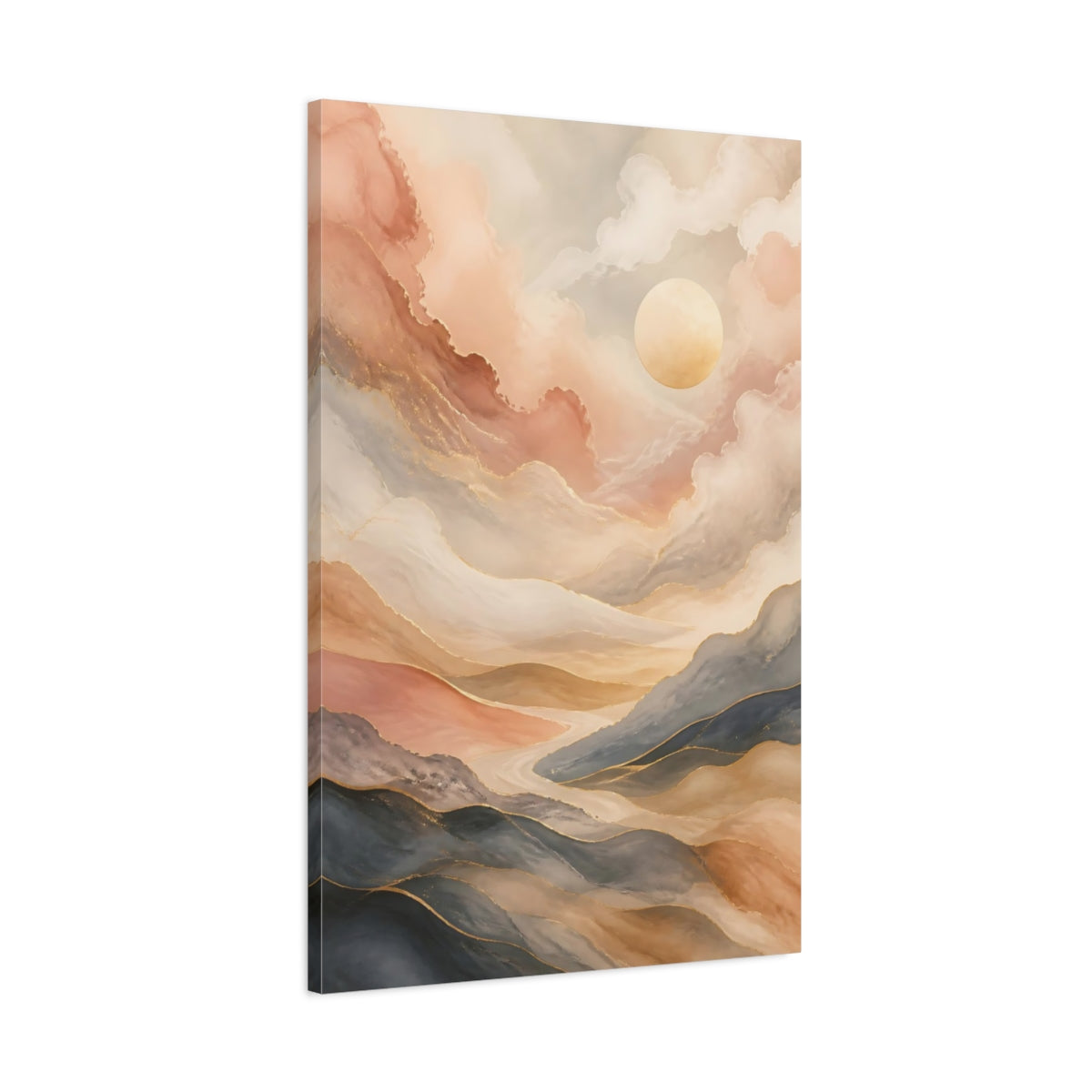 Main Mockup. Nature Mountain Landscape Abstract Mountain shown as stretched canvas wall art
