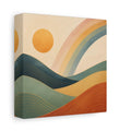 Side Mockup 2. Nature Mountain Landscape Earthy Rainbow Landscape shown as stretched canvas wall art