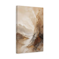 Side Mockup 4. Nature Mountain River Brown And Gold Landscape shown as stretched canvas wall art