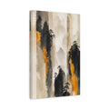 Side Mockup 4. Nature Mountains Black Gold Mountains shown as stretched canvas wall art