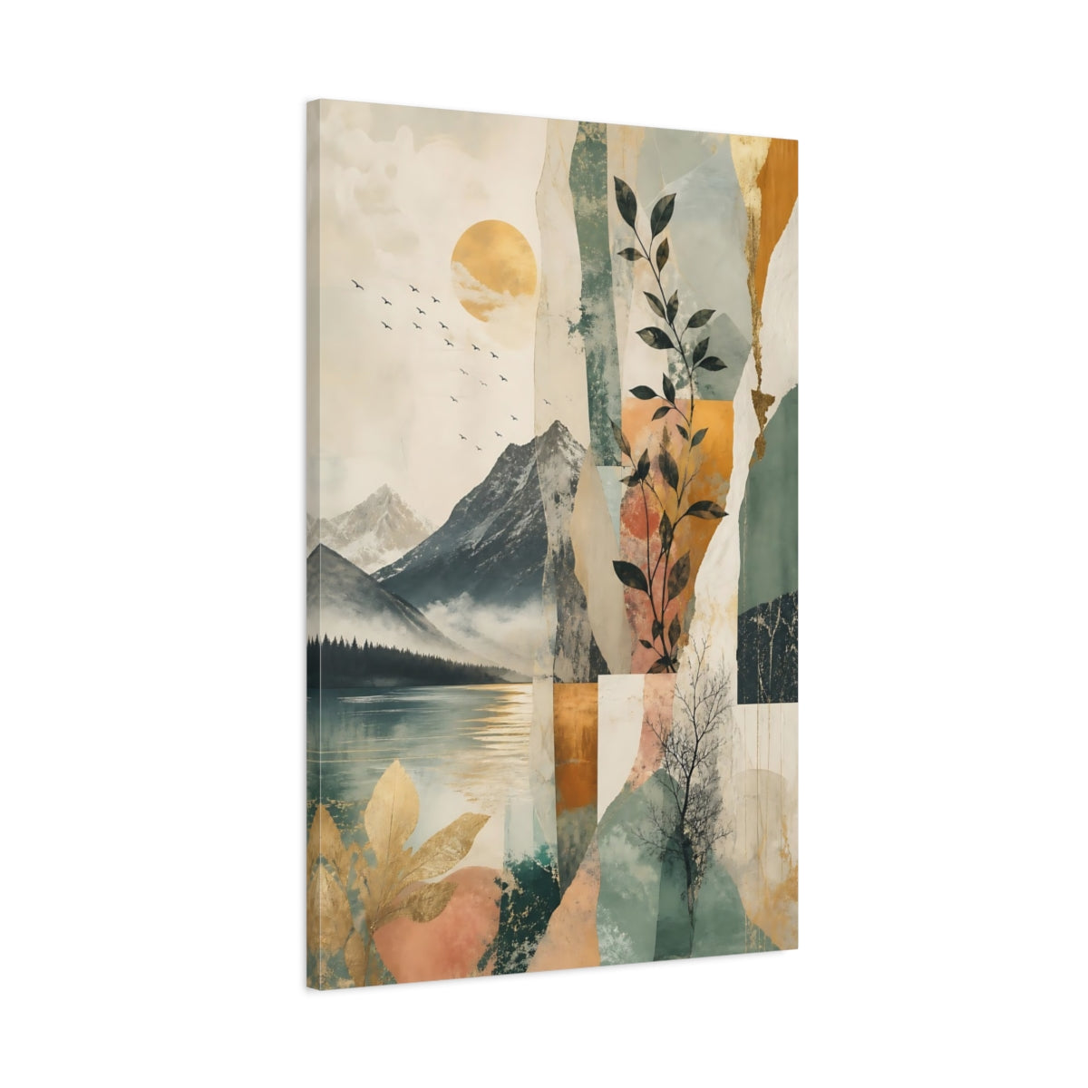 Main Mockup. Nature Nature Landscape Earthy Gold Nature shown as stretched canvas wall art