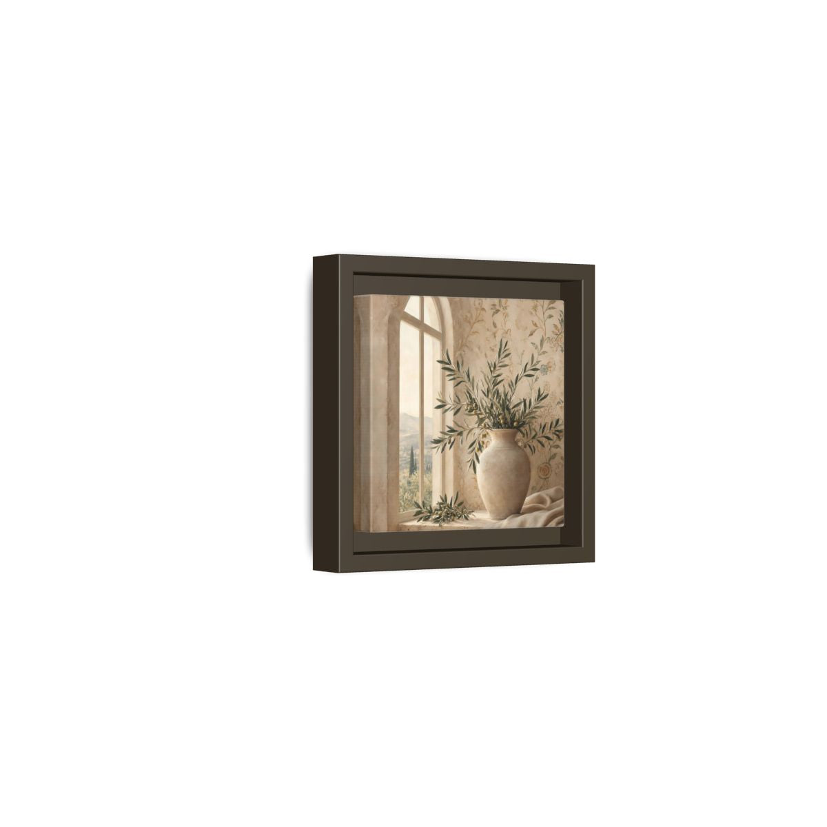 Side Mockup 23. Nature Olive Branch Olive Branch Decor shown as stretched canvas wall art
