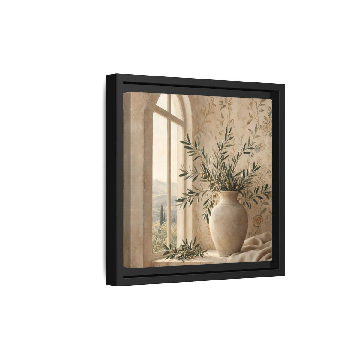 Side Mockup 21. Nature Olive Branch Olive Branch Decor shown as stretched canvas wall art